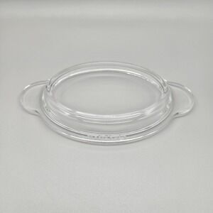 Vintage Pyrex P-14-C Clear Glass Oval Casserole Lid - Fits 1.5 Qt & 2 Qt Dishes